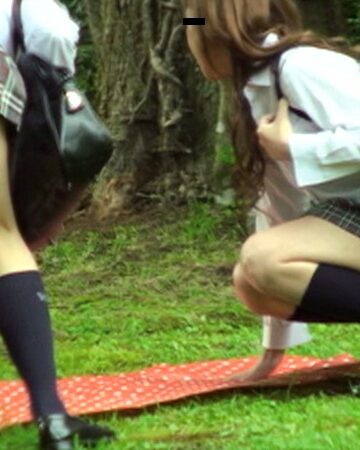 八王子市・○○公園管理人より投稿 ○○公園・女子校生レズカップル野外H盗撮 両端バイブ？！レズカップル！女×女の過激な性行為！！｜